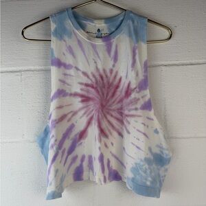 Spiritual Gangster Tie Dye Gratitude Crop Tank Top, XS/S